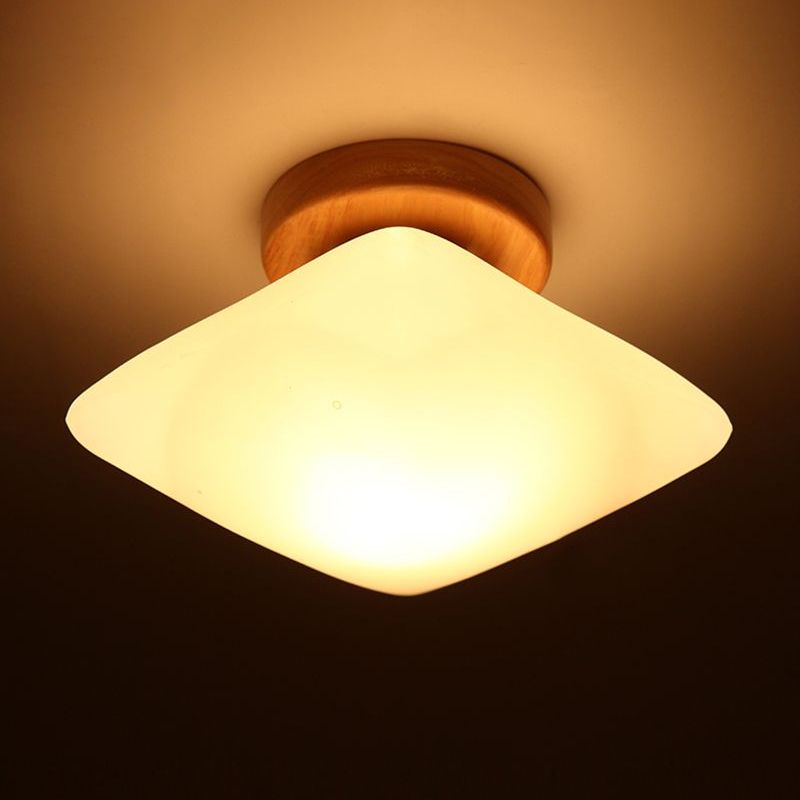 Verre givré semi-Circle / Square Flush Ceiling Light Modern 1 Light Ceiling Flush Flush Mount for Corridor