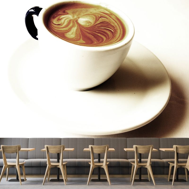 Light Color Coffee Mural Wallpaper Contemporary Mildew Resistant Commerce Shop