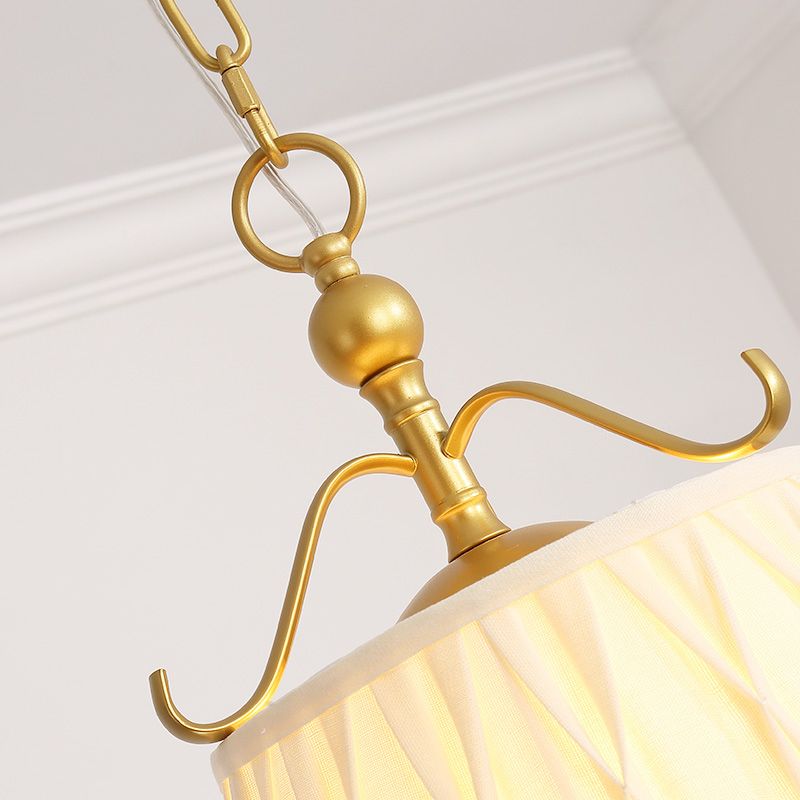 Tessuto lampada lampada a ciondolo bianco 1 leggero lampada lampadario classico lampadario per sala da pranzo, largo 11 "/15"