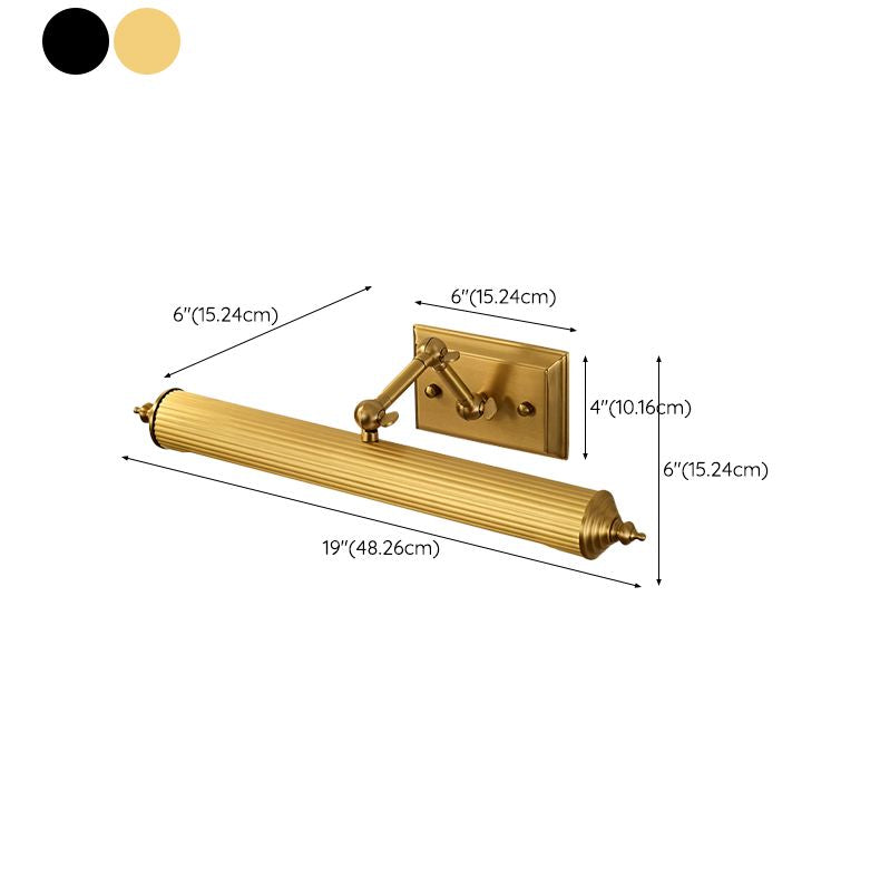 Solid Brass Bath Bar Post Modern 2 - Light Bathroom Vanity Lighting in Black / Gold