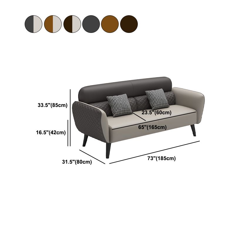 31.49" D x 33.46" H Flared Arm Sofa Faux Leather Sofa for Living Room