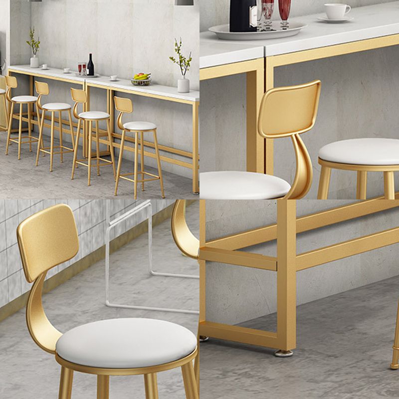 Glam Faux Marble Bar Counter Table Rectangle Bar Counter Table with Metal Legs for Home