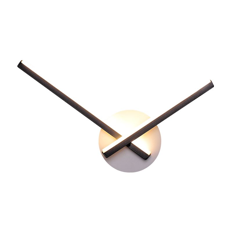 Linear Acrylic Sconce Light Fixture Simple Style Black/White LED Wall Lamp in Warm/White Light