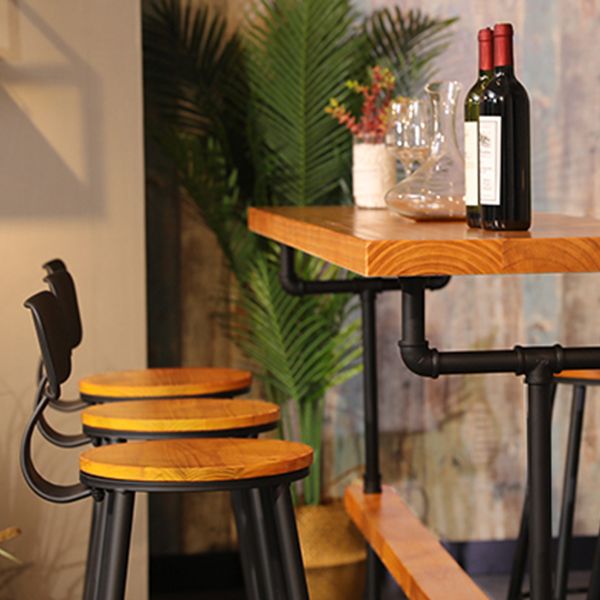 Solid Wood Bar Table Set Modern Rectangle 1/2/7 Pieces Counter Table