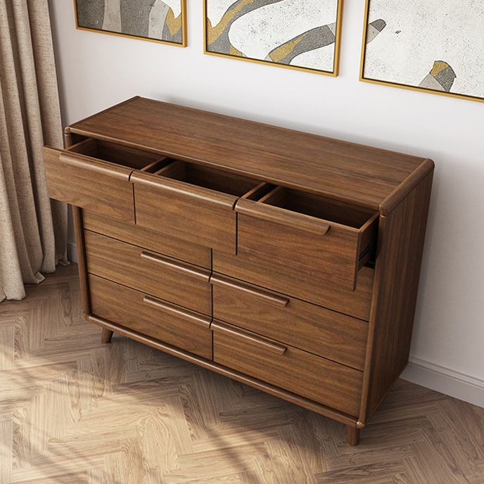 Mid-Century Modern Accent Chest with Rubberwood Legs Rectangle Chest