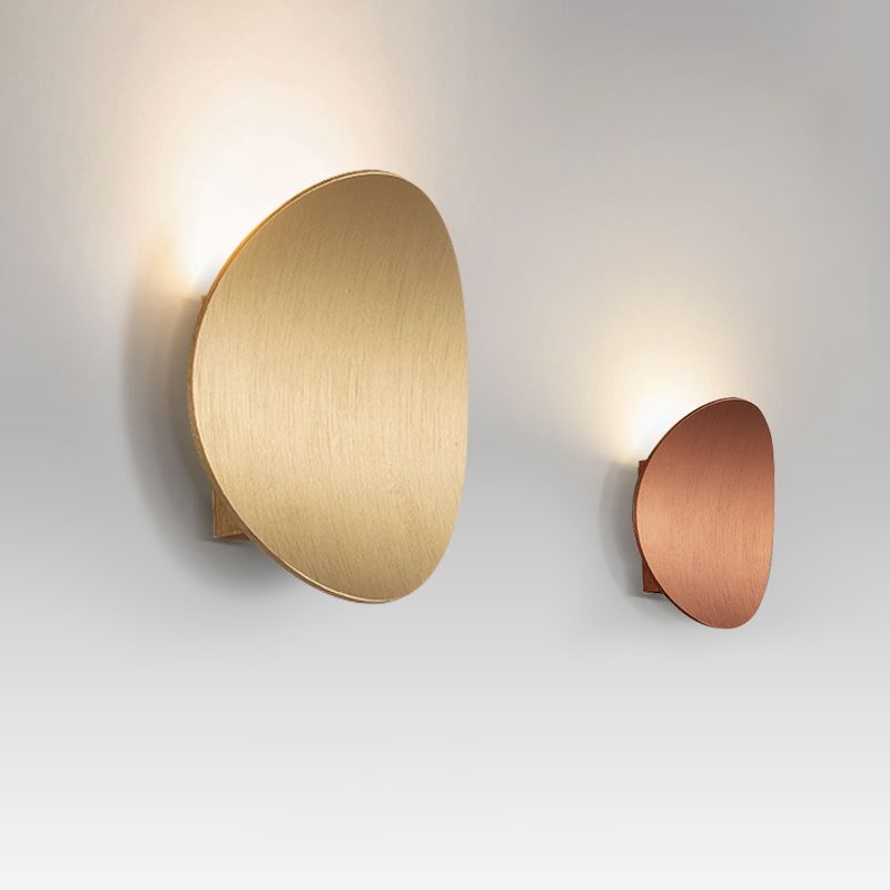 Metal Oval Shape Wall Sconce Modern Style 1- Light Wall Mount Lighting