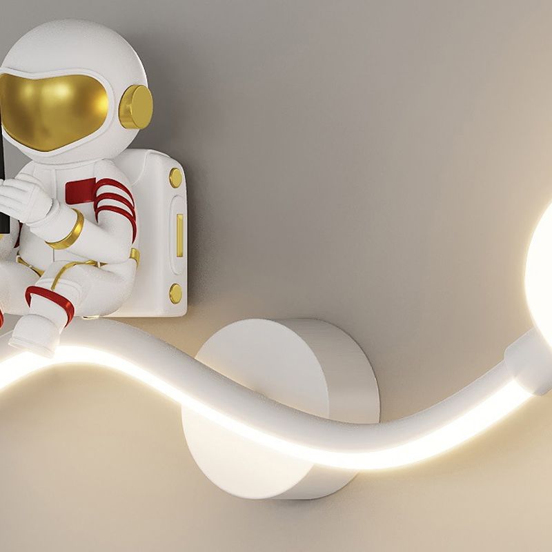Astronaut LED Wall Mount Light Children Wall Light with Acrylic Shade for Kid's Room