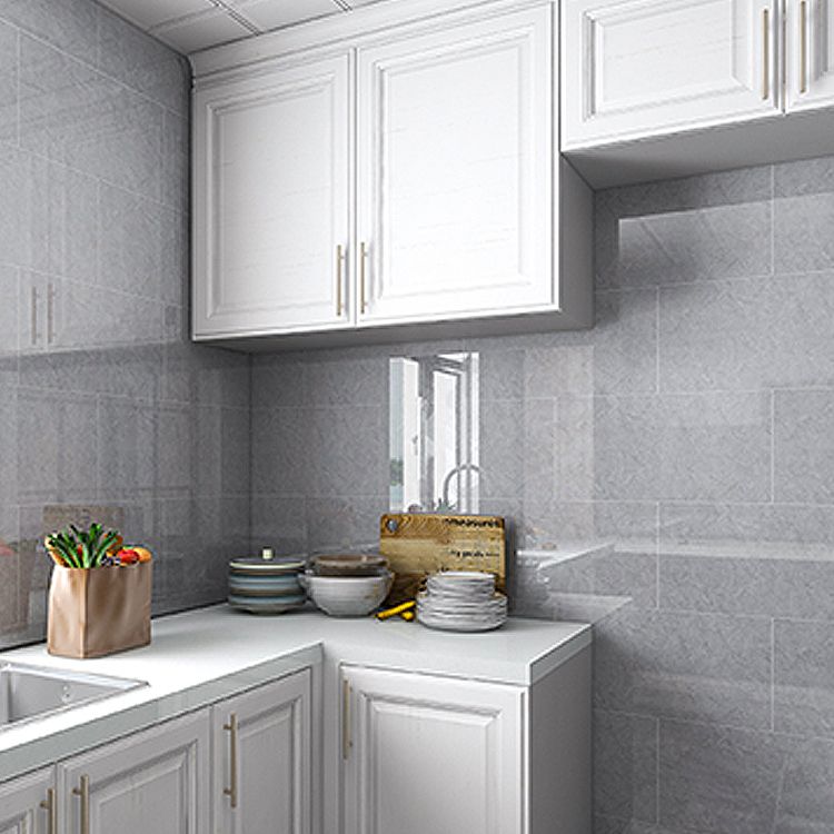 Modern Peel & Stick Field Tile PVC Rectangular Wallpaper for Kitchen Backsplash