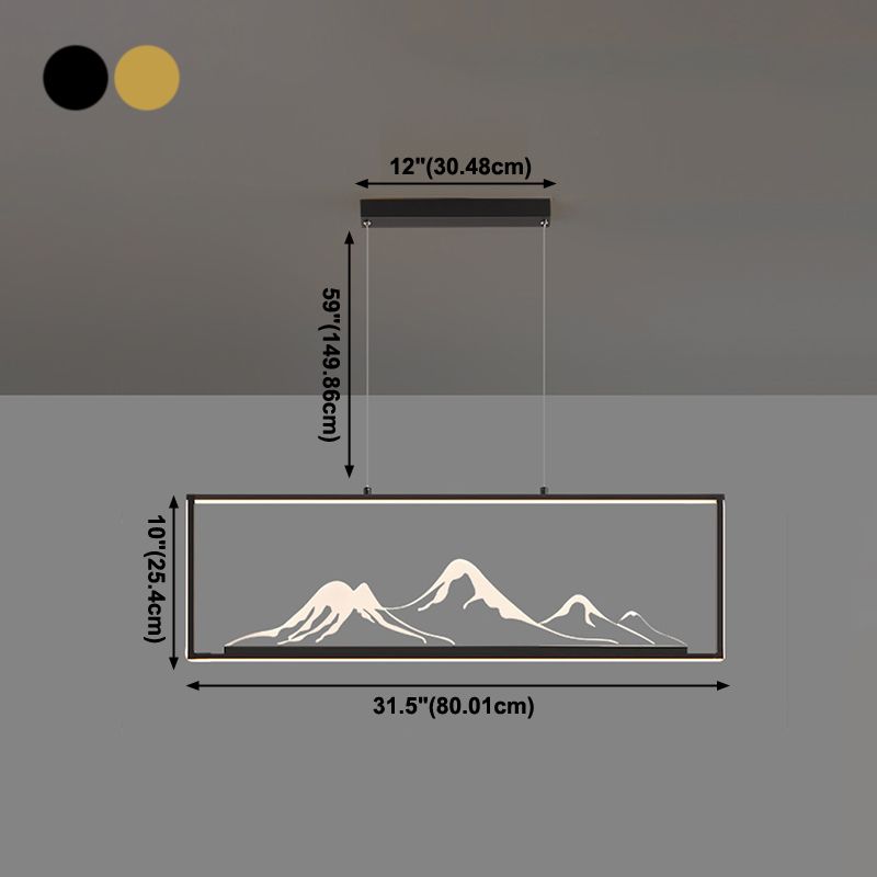 Geometrische Inselleuchte moderne Teelauminselbeleuchtung mit Acrylschatten