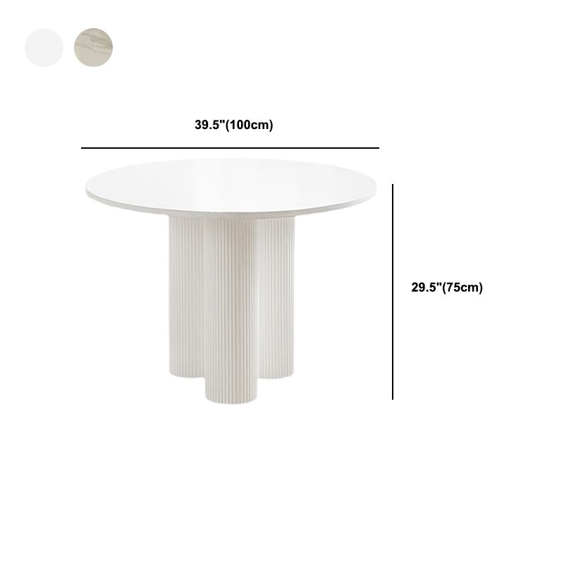 Modern Style Round Rock Slate/wood Table with 3 Legs Base Coffee Table