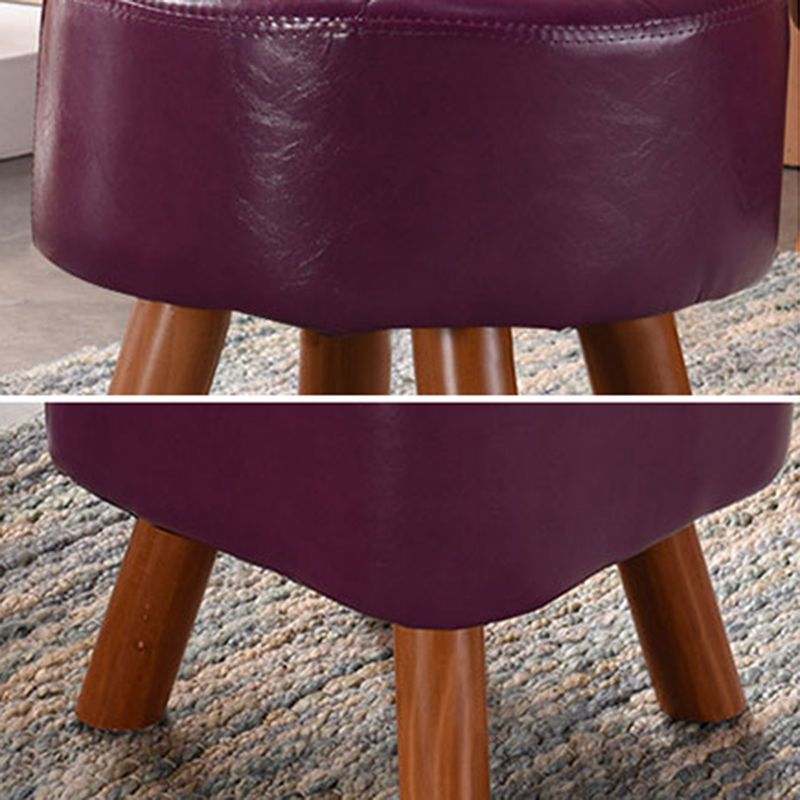 Modern Tufted Ottoman Water Resistant Genuine Leather Square Footstools Ottoman