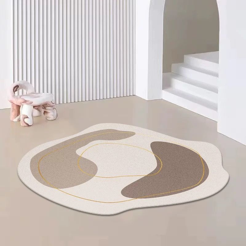 Orange Modern Carpet Polyester Color Block Carpet Stain Resistant Carpet for Living Room