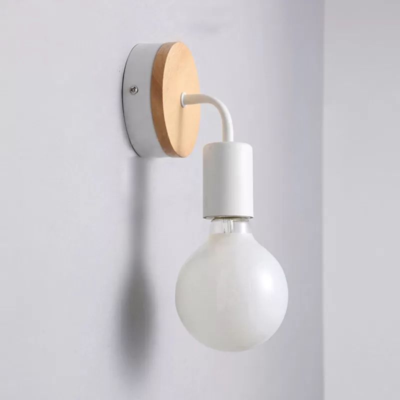 Nórdico estilo minimalista de lámpara de lámpara de madera 1 apliques de luz