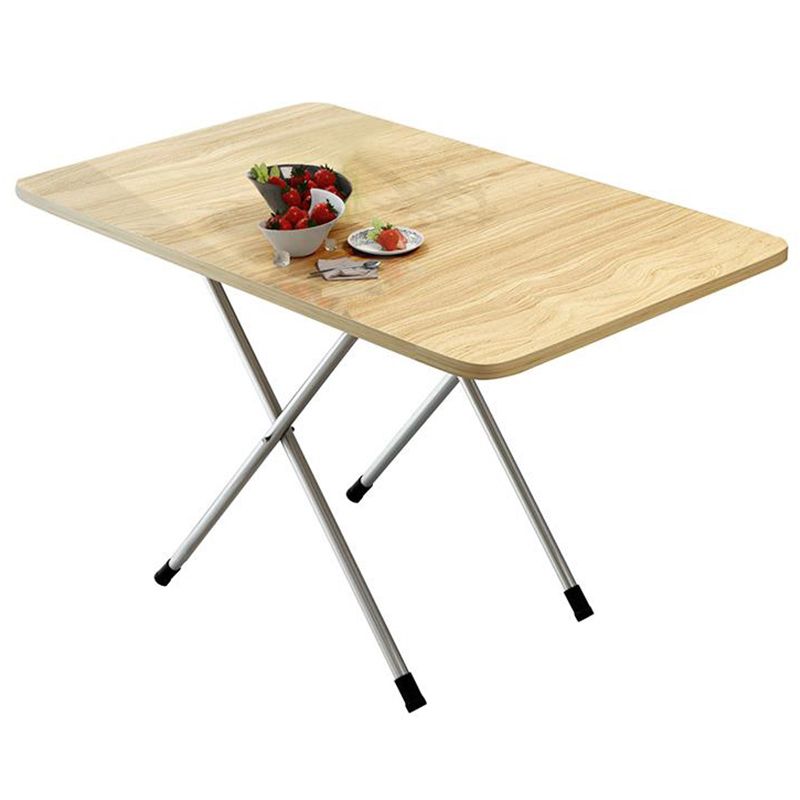 Metal and Wood Table 31.5"L Mid-Century Modern Style Home Folding Rectangular Dining Table