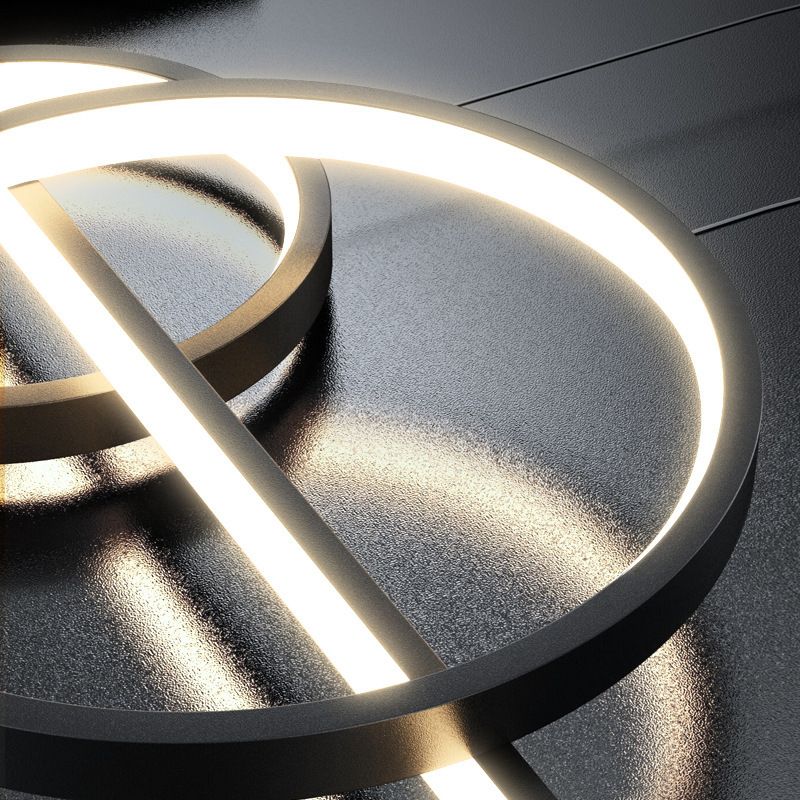 Luce isola LED lineare di ferro in gel di silice in stile minimalista moderno lampada sospesa per spazi interni