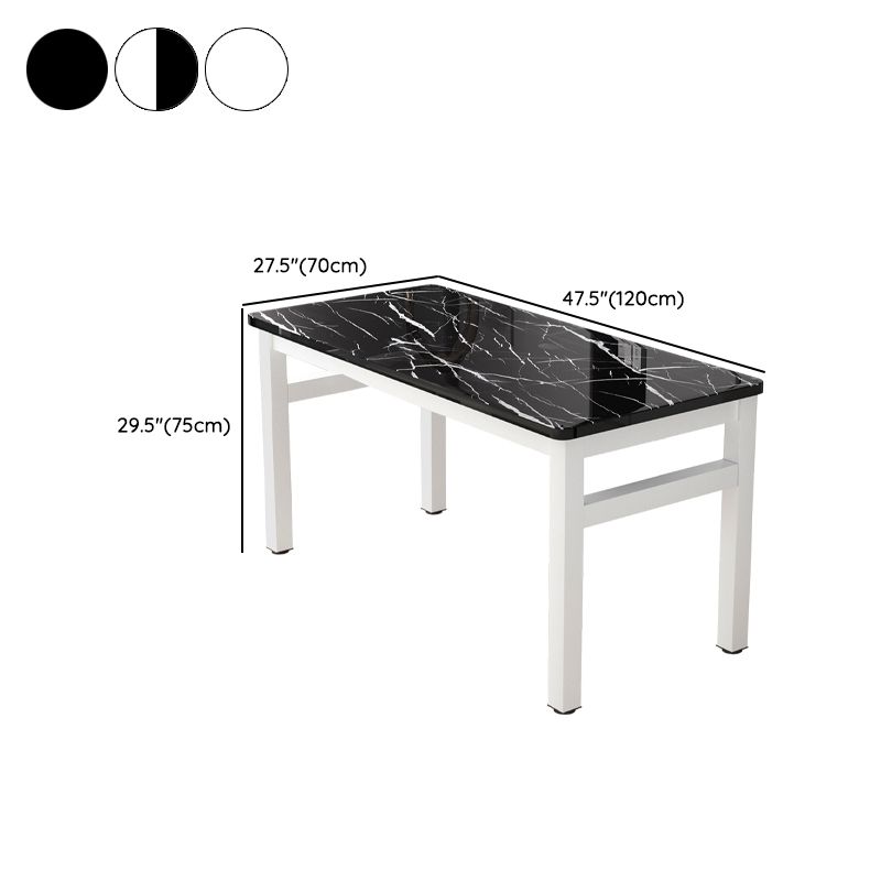 Modern Rectangular Dining Table Wooden Tabletop for Living Room