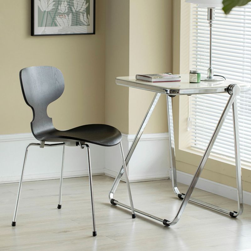 Silla de comedor de metal de estilo industrial, cocina, comedor, sillas laterales sin brazos