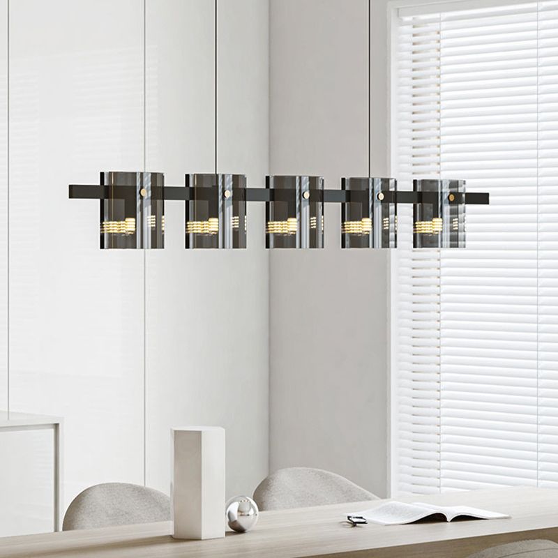 5/6-Light Modernism Black Ceiling Light LED Island Lighting for Dining Table