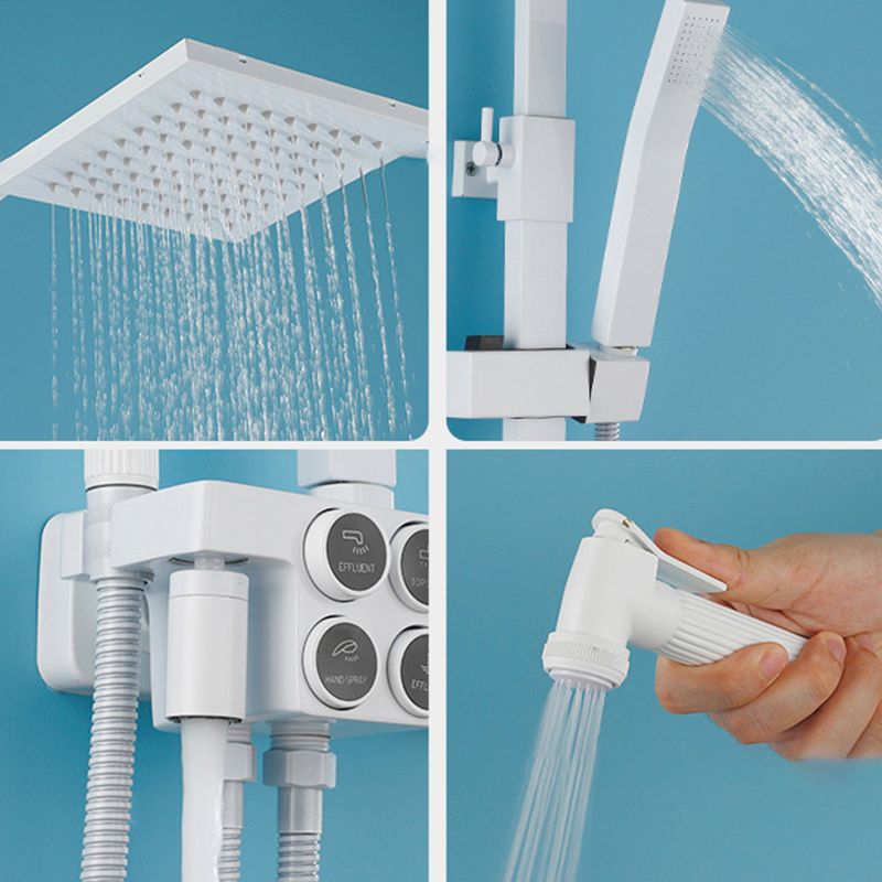 Arm Shower Faucet Wall Mounted Shower Metal Shower System with Slide Bar