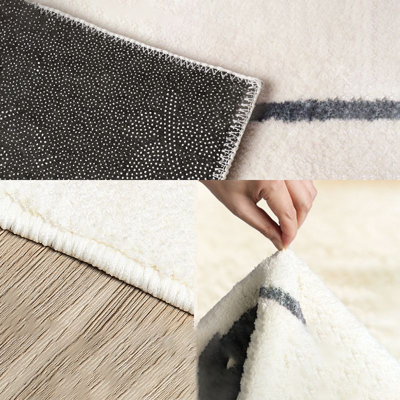 Relaxing Stripe Pattern Rug Apricot Tone Polyester Carpet Stain Resistant Indoor Rug for Home Decor