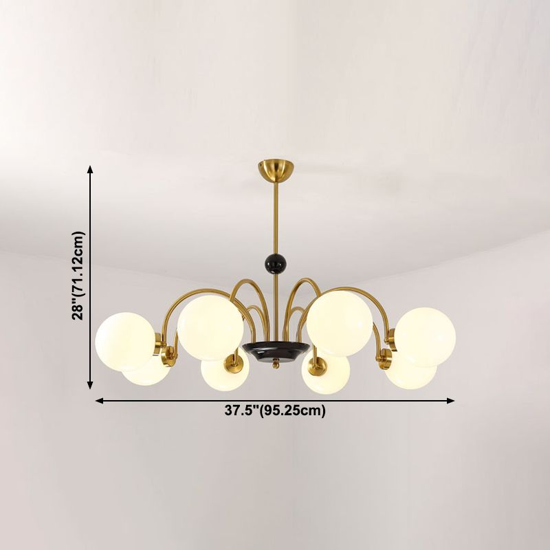 Modern Chandelier Simple Glass Shade Hanging Lighting Fixture for Sitting Room