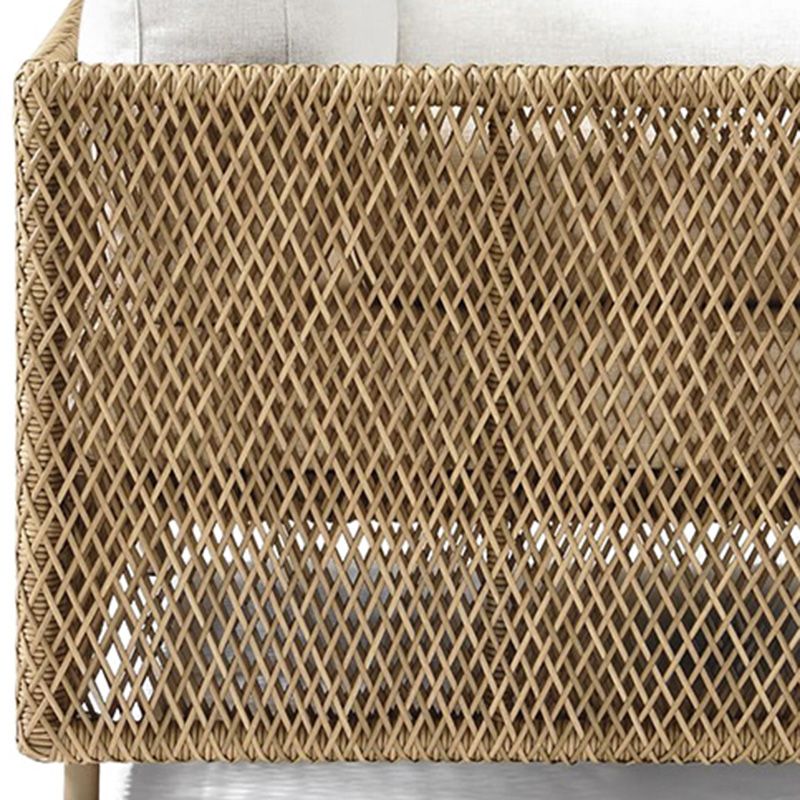 Metal and Rattan Patio Sofa Tropical Style Villa Outdoor Patio Sofa