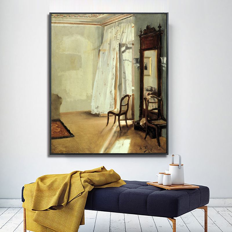 Brown the Balcony Room Painting Adolph Menzel Traditional Textured Canvas Wall Art