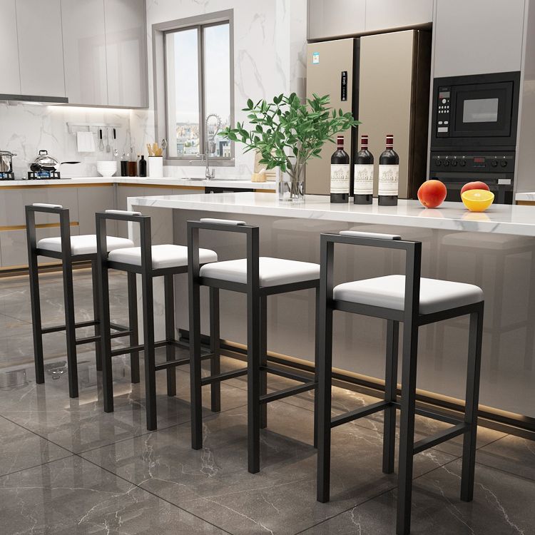 Contemporary Footrest Upholstered Home Stool Matte Finish Low Back Barstool