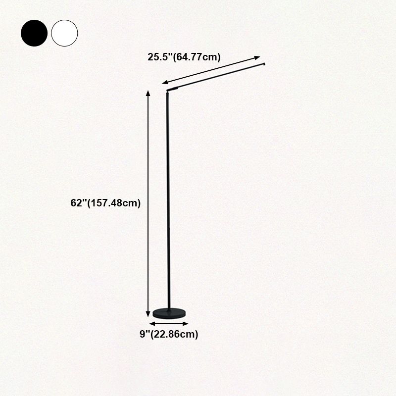 1-Light Linear Floor Lamp Contemporary Style Metal Floor Light for Bedroom