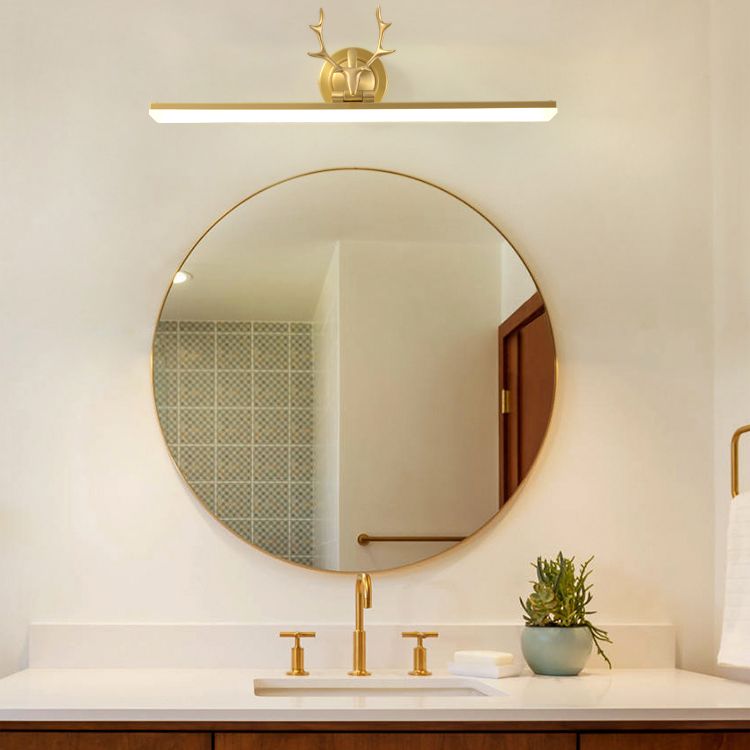 Brass LED Wall Sconce Wall Light Fixtures Metallic Sconce Lighting for Bathroom