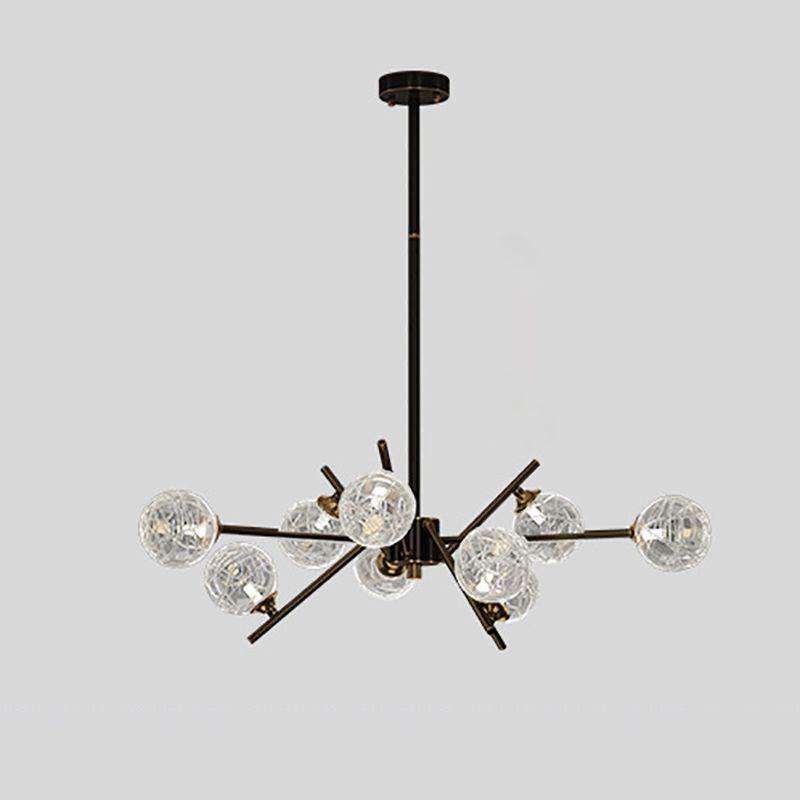 Contemporary Glass Chandelier Light Fixtures Restaurant Multi Head Hanging Chandelier