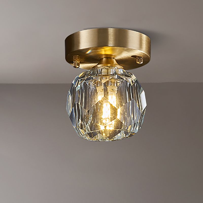 Globe Crystal cerca de la iluminación del techo Accesorio montado en el techo de estilo minimalista