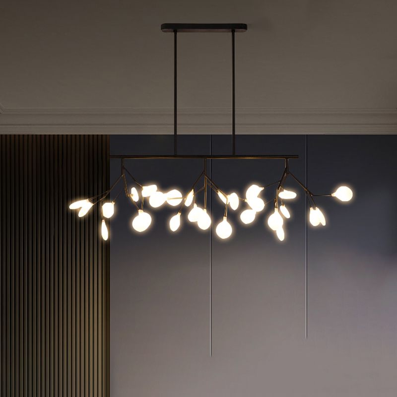 Modern Simple 27-Lights Hanging Lamp Iron Island Light Fixture for Dining Table