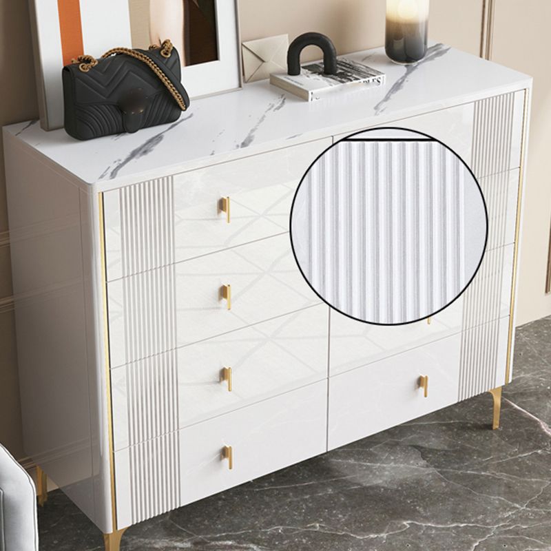 Glam Horizontal Stone Storage Chest Bedroom Chest with Metal Legs