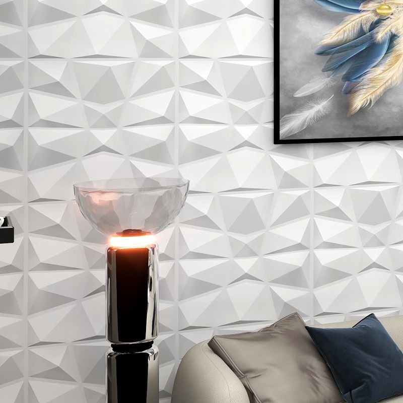 Modern Tin Backsplash Paneling Smooth Upholstered Wall Ceiling in Black and White