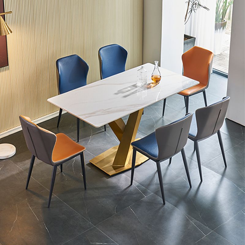 Rectangle Sintered Stone Kitchen Table Luxury Home Dining Table