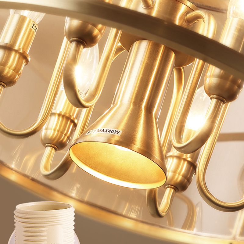 Plafond de plafond en métal en cuivre antique Lautres suspendues industrielles pour salle à manger