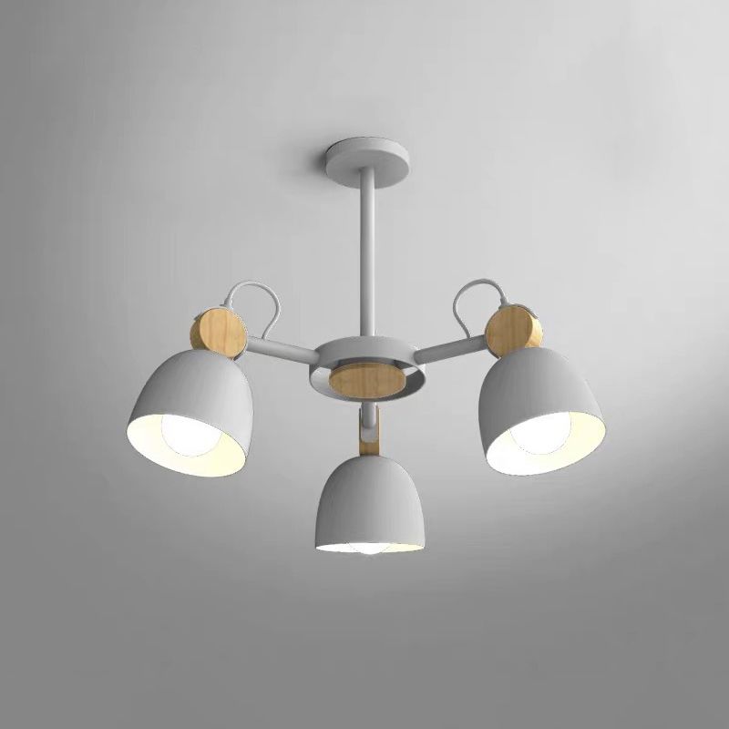 Luz semi empotrada de metal tipo cúpula, iluminación moderna de madera cerca del techo con junta ajustable