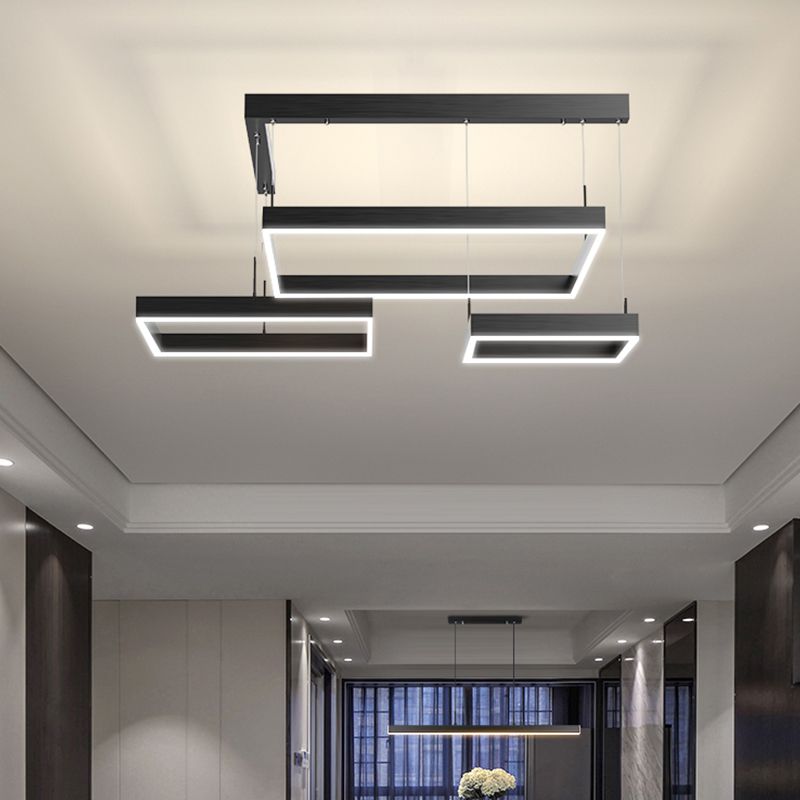 Lampadari a LED moderni a più quadrati lampadario del lampadario lampadario in metallo