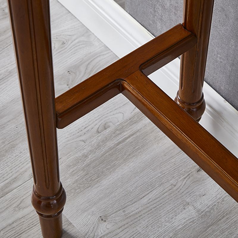 Modern Style Rectangle Bar Table Brown Solid Wood Fixed Bar Dining Table