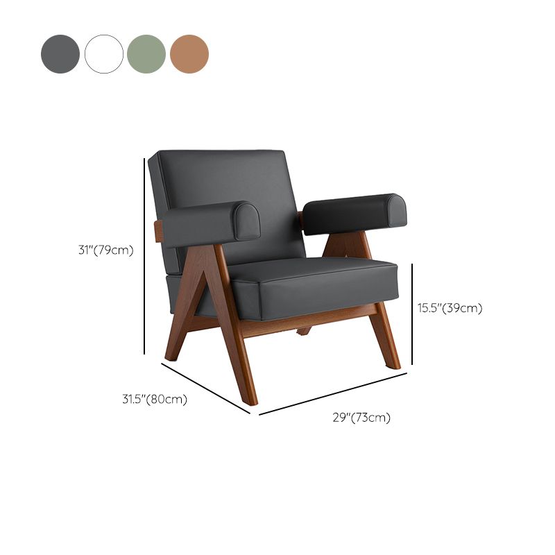 Mid-century Modern Arm Chair Solid Color Fixed Back Armchair