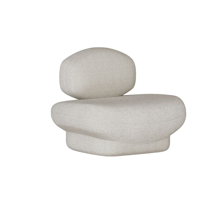 Wool Modern Style Curved Sofa Statement Armless Sofa in Beige
