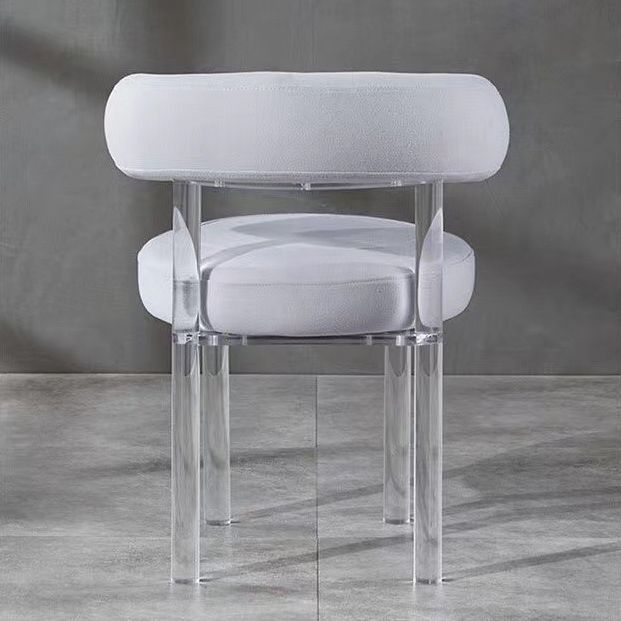 Contemporary Upholstered and Acrylic Dining Side Chair for Kitchen