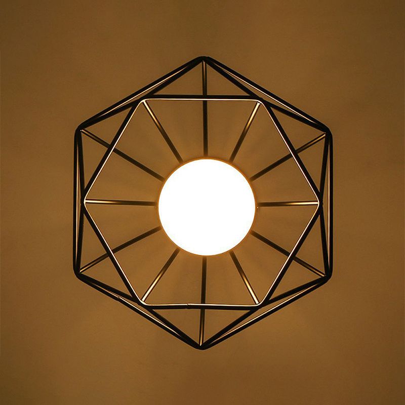 Modern Diamond Flush Light Metal 1-Light Flush Mount Ceiling Light