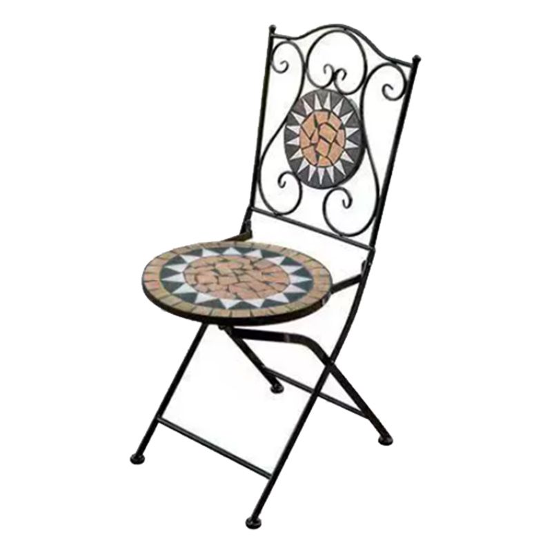 Boho Style Dining Set Round Ceramic Tile 1/3/5 Pieces Dining Set