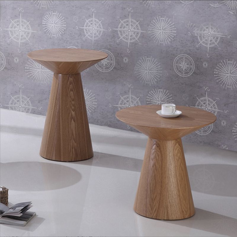 Contemporary Solid Wood Living Room Round/Square Pedestal End Table