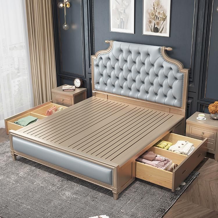 Modern Storage Bed Button-tufted Bed Frame with Headboard for Bedroom