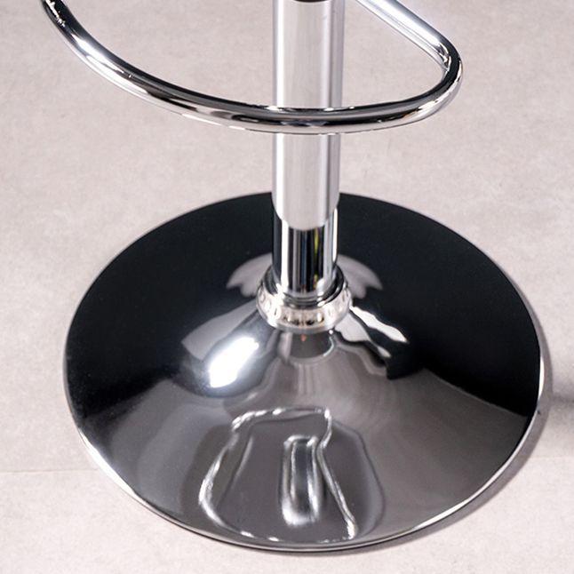Modern Style Low Back Upholstered Adjustable Bar Stool with Metal Legs