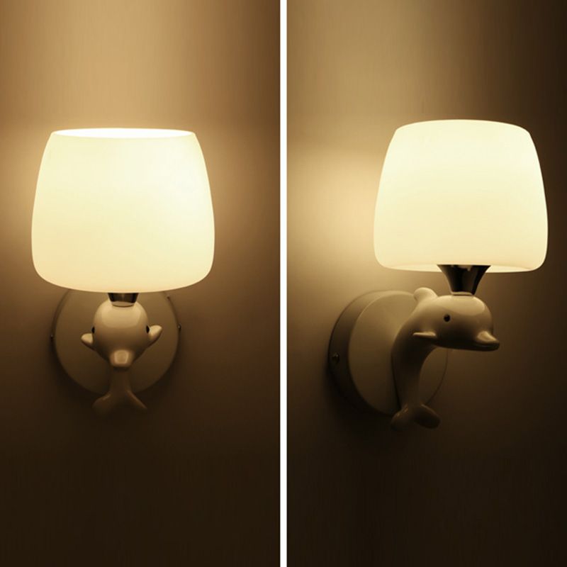 Contemporary Simplicity Wall Sconce Lights Dolphin Shape Light for Bedroom