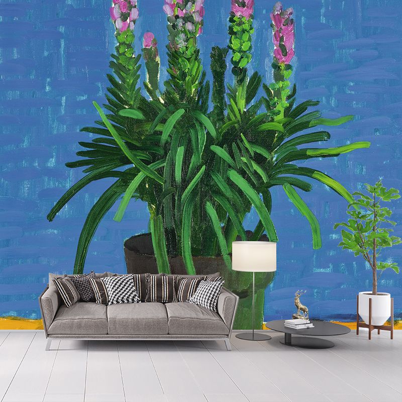 Moisture Resistant Flower Mural Decal Custom Size Artistry Wall Decor for Corridor